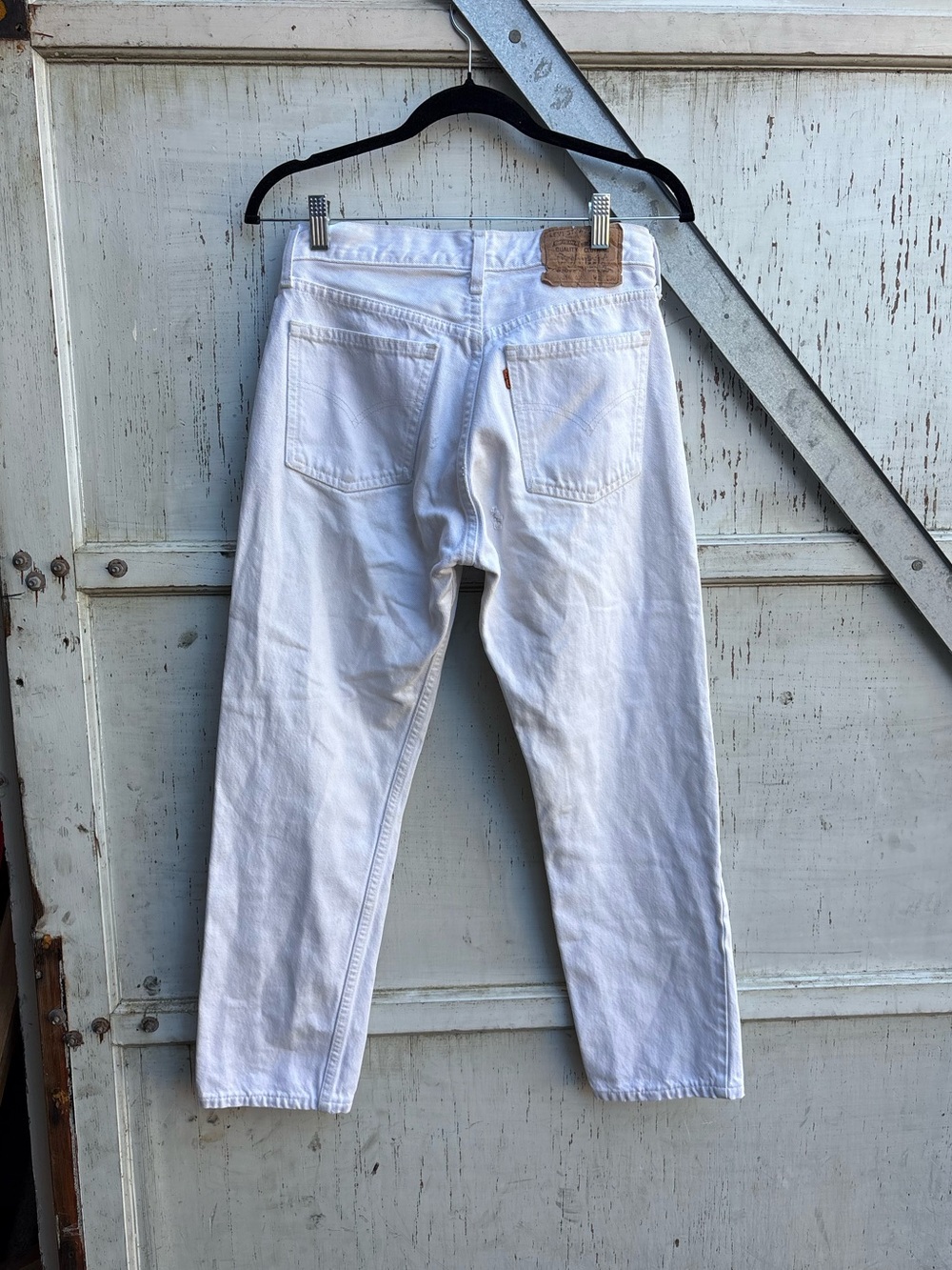 Vintage 90s Levi's White Orange Tab Straight Leg Women's Jeans Size 28x28